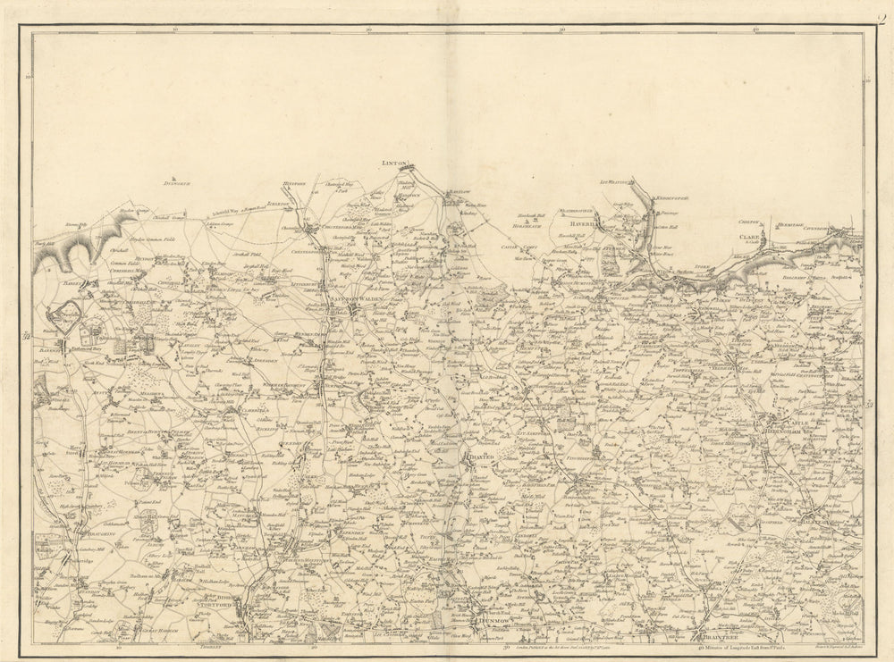 North Essex. Saffron Walden Braintree Haverhill Dunmow #2 Andrews/Dury 1818 map