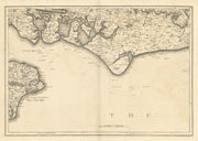 Hampshire & Sussex Coast. Portsmouth Chichester Ryde #20 Andrews/Dury 1818 map