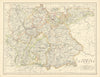 Empire of Germany (Southern Portion) by W. & A.K. Johnston 1887 old map