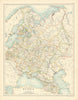 European Russia by W. & A.K. Johnston 1887 old antique vintage map plan chart