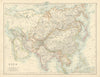 Asia by W. & A.K. Johnston 1887 old antique vintage map plan chart