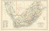Southern Africa by W. & A.K. Johnston 1887 old antique vintage map plan chart