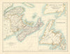 Dominion of Canada (East) Maritime provinces 1887 old antique map plan chart