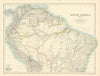 South America (Northern Sheet) by W. & A.K. Johnston 1887 old antique map
