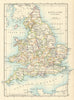 England in the Tudor Period by W. & A.K. Johnston 1887 old antique map chart