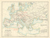Europe, showing the Barbarian Inroads on the Fall of the Roman Empire 1887 map