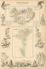 Danish Islands in the North Atlantic Ocean. Iceland & Faroe Islands c1863 map