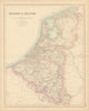Holland and Belgium. Luxembourg. Benelux. FULLARTON c1863 old antique map