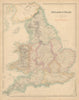 England & Wales showing counties and regions. FULLARTON c1863 old antique map