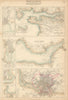 SW England/Wales Ports. Milford Haven. Bristol Channel Cardiff Swansea c1863 map