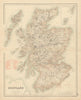 Scotland showing Scottish clans & railways. FULLARTON c1863 old antique map