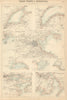Irish Ports & Harbours. Dublin Londonderry Belfast Cork Waterford c1863 map