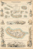 Portuguese Atlantic Islands. Azores & Madeira. FULLARTON c1863 old antique map