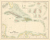 British West Indies. Virgin Leeward Windward Islands Bermuda FULLARTON c1863 map