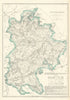 BEDFORDSHIRE. Antique county map. Railways canals. BR DAVIES 1864 old