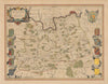 Surria Vernacule Surrey. Decorative county map by Blaeu after John Speed 1647