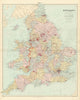 England and Wales in counties. Railways. Large 68x55cm. STANFORD 1904 old map