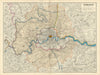 Outer [Greater] London. Metropolitan Police Area. 54x72cm. STANFORD 1904 map