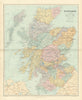 Scotland. Counties & railways. Large 66x54cm. STANFORD 1904 old antique map