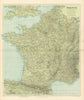 France in departements without Alsace Lorraine. Large 65x54cm. STANFORD 1904 map