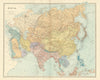 ASIA Japanese Formosa British India Siam Oman Abu Debi (Dhabi) STANFORD 1904 map