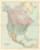 North America Manitoba postage stamp USA Canada. STANFORD 1904 old antique map
