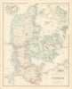 Denmark with Schleswig & Holstein. US Virgin Islands St Croix Iceland c1863 map