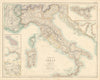 Kingdom of Italy mid-Unification. Naples Rome. FULLARTON c1863 old antique map