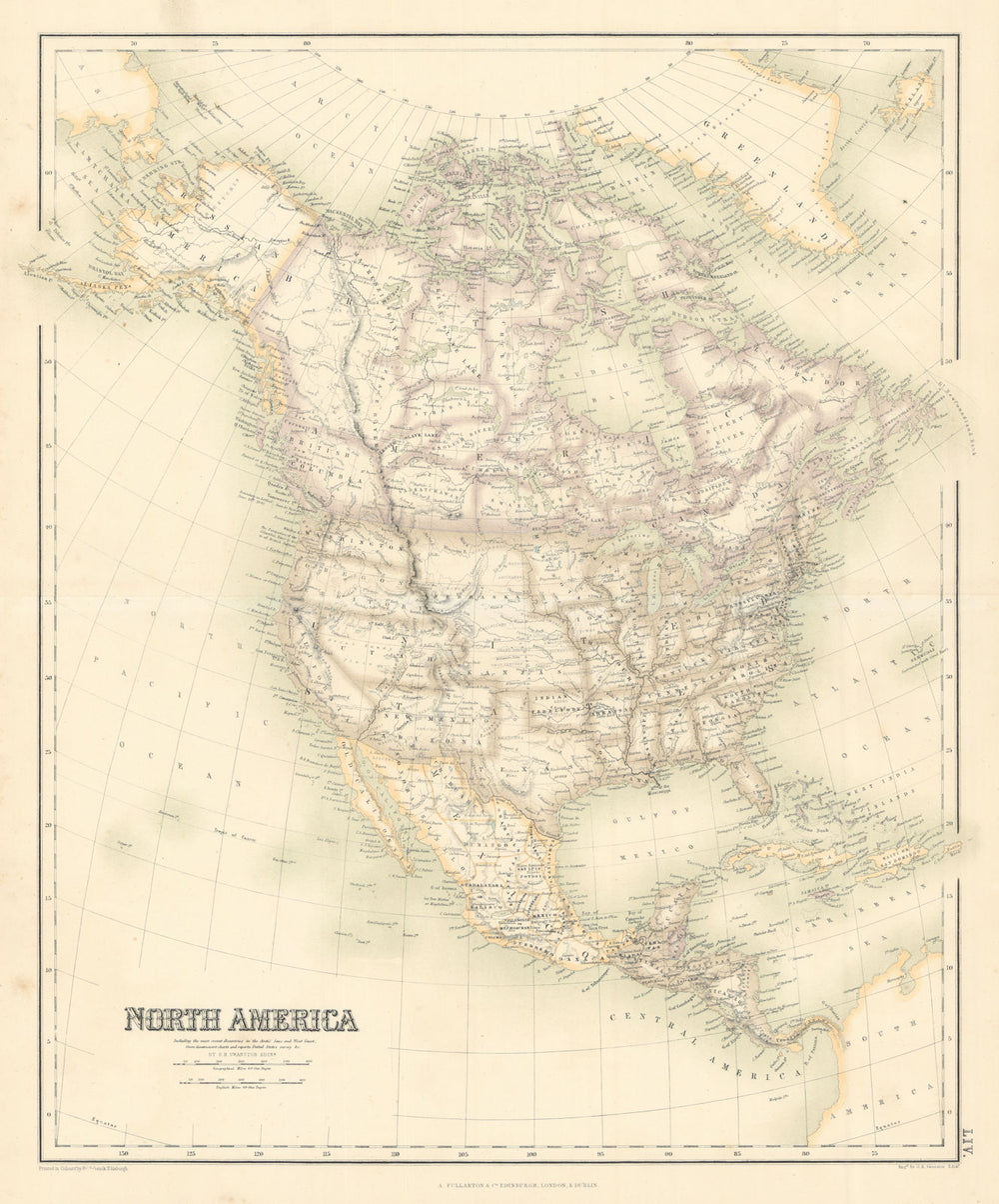 North America. Native America tribes. United States. FULLARTON c1863 old map