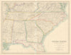 United States South East. Alabama Tennessee Georgia Carolinas c1863 old map