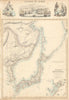 Japan & Mandshuria. Shimonoseki & Nagasaki. Manchuria. FULLARTON c1863 old map