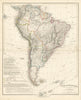 Süd-Amerika. South America. Stein/Köhler 1858 old antique map plan chart