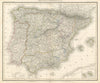 Spanien und Portugal. Spain and Portugal. Iberia. Stein/Heck 1858 old map