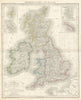 Grossbritannien und Irland. Great Britain and Ireland. Stein/Heck 1858 old map