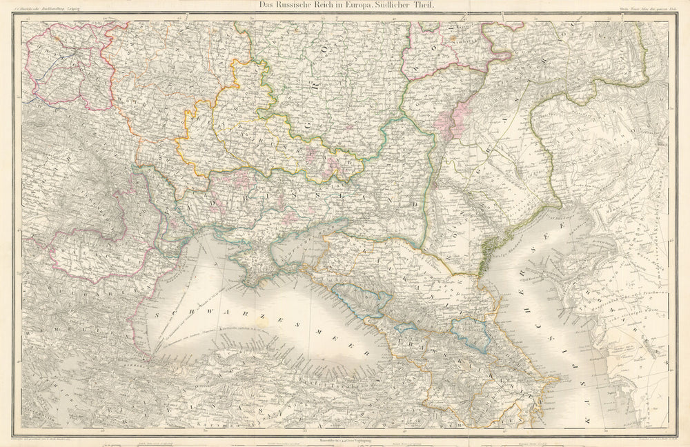 Das Russische Reich… South Russia. German Military Colonies. Stein/Heck 1858 map
