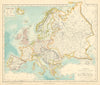 EUROPE Political map. Germany. Austria-Hungary. LETTS 1892 old antique