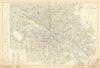PARIS antique town city map plan. Omnibus routes. LARGE. LETTS 1892 old