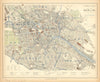 BERLIN antique town city map plan. Tramways railways Postal districts LETTS 1892