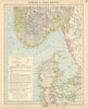 SCANDINAVIA. Denmark & Southern Norway. Lighthouses Railways. LETTS 1892 map