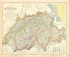 SWITZERLAND SCHWEIZ SUISSE w/Glaciers. Mountain heights & passes. LETTS 1892 map