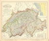 SWITZERLAND SCHWEIZ SUISSE w/Glaciers. Mountain heights & passes. LETTS 1892 map