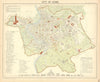 ROME ROMA. Antique town city map plan. Building profiles. LETTS 1892 old