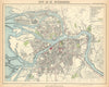 ST PETERSBURG Санкт-Петербург. Antique town city map plan. LETTS 1892 old