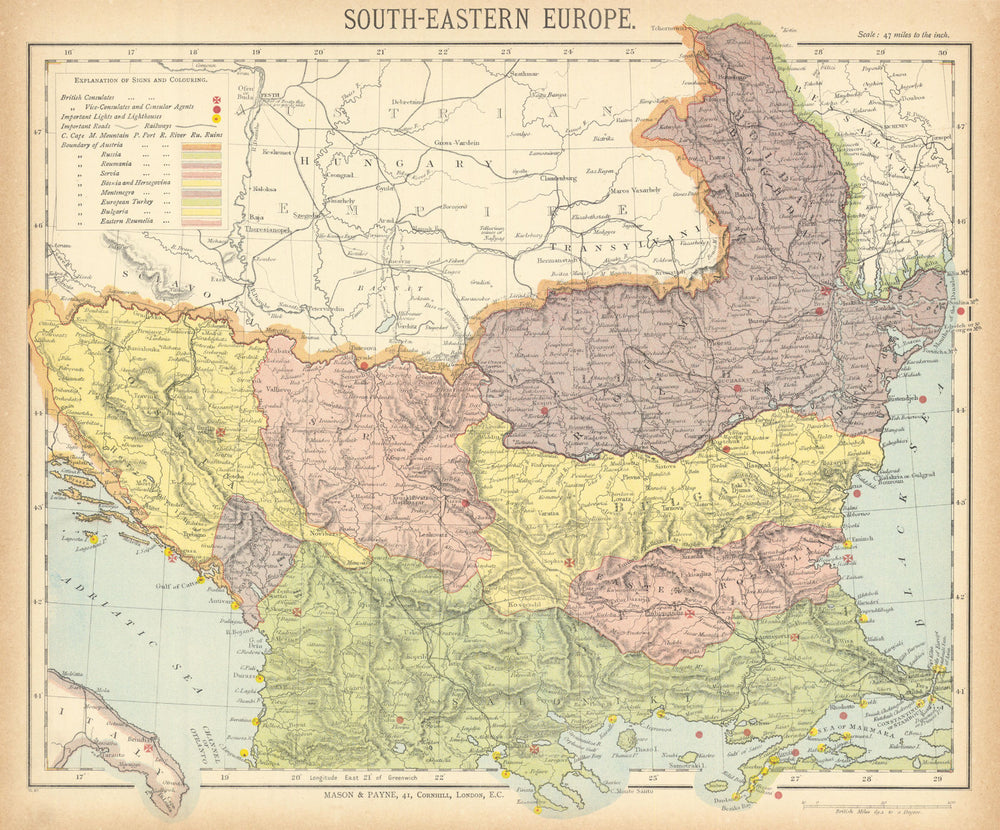 BALKANS. Wallachia Moldavia Eastern Roumelia N Greece. Railways. LETTS 1892 map