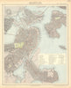 BOSTON antique town city map plan. Charlestown. LETTS 1892 old