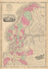 Johnson's Prussia, Norway, Sweden & Denmark. Scandinavia Baltic Poland 1865 map