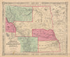 Johnson's Nebraska, Dakota, Colorado, Montana & Kansas. Johnson & Ward 1865 map