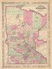 Johnson's Minnesota. US state map showing counties. Johnson & Ward 1865