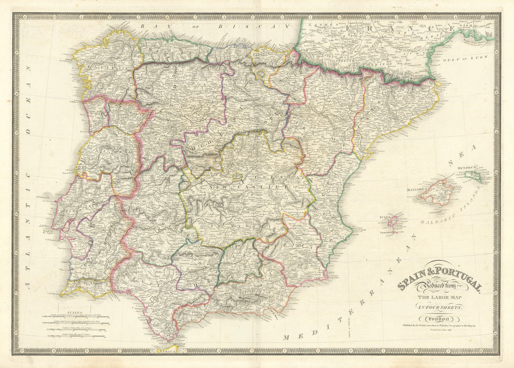 Spain & Portugal Reduced from the large map in 4 sheets by James Wyld 1842