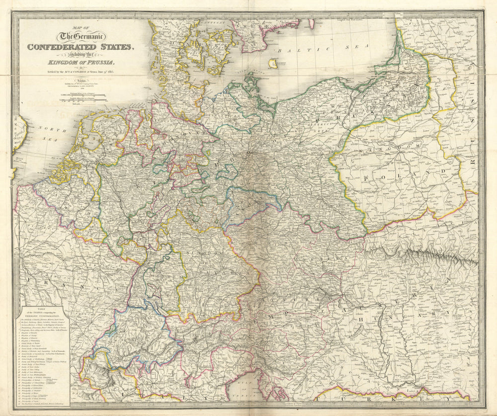 Map of the Germanic Confederated States, including… Prussia. James Wyld 1844